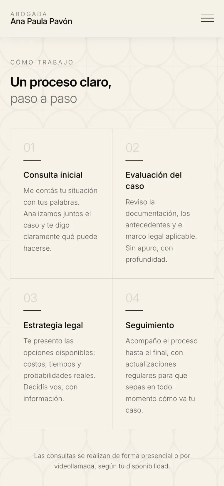 Sitio de APP Abogada en móvil — vista 2