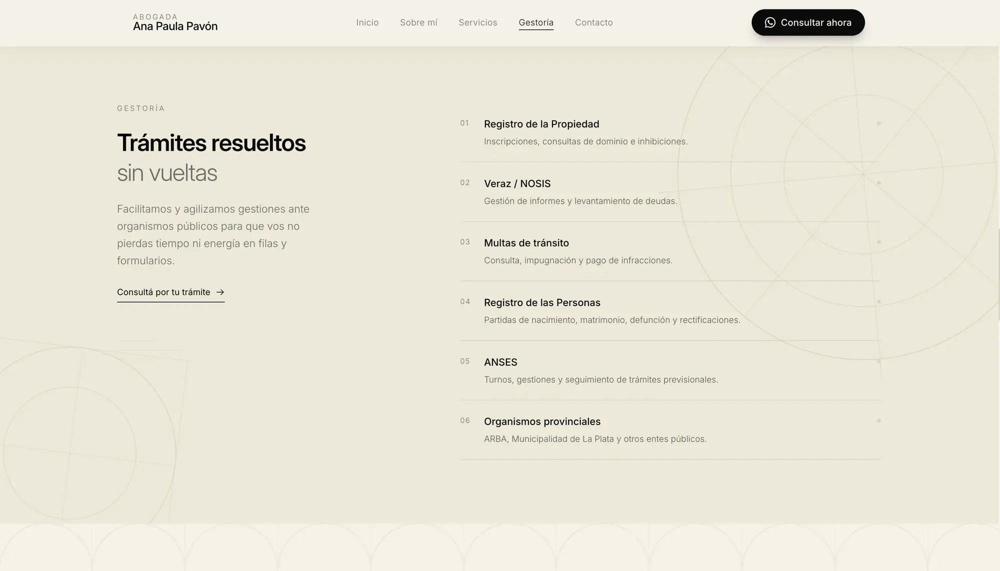 Sitio de APP Abogada en escritorio — vista 2