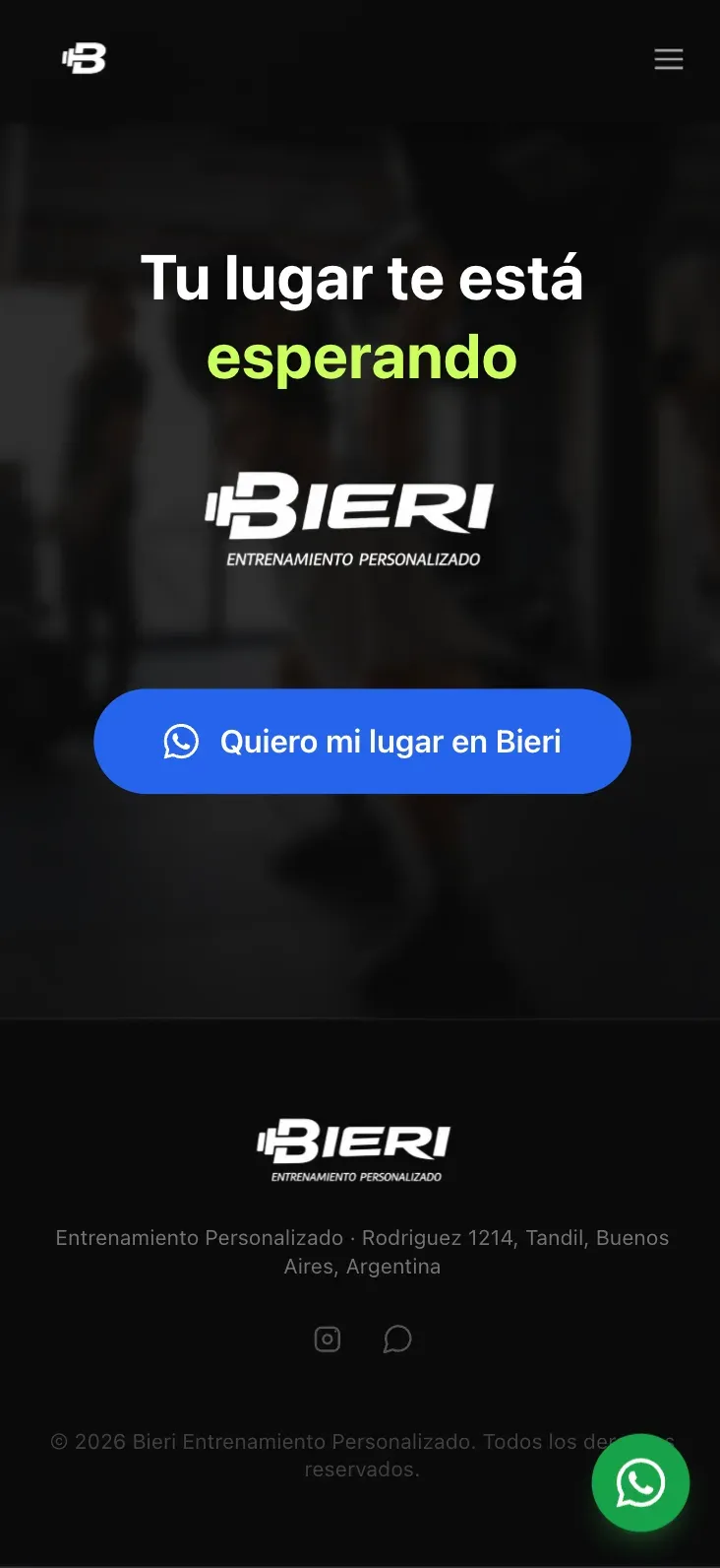 Sitio de Bieri Entrenamiento en móvil — vista 3