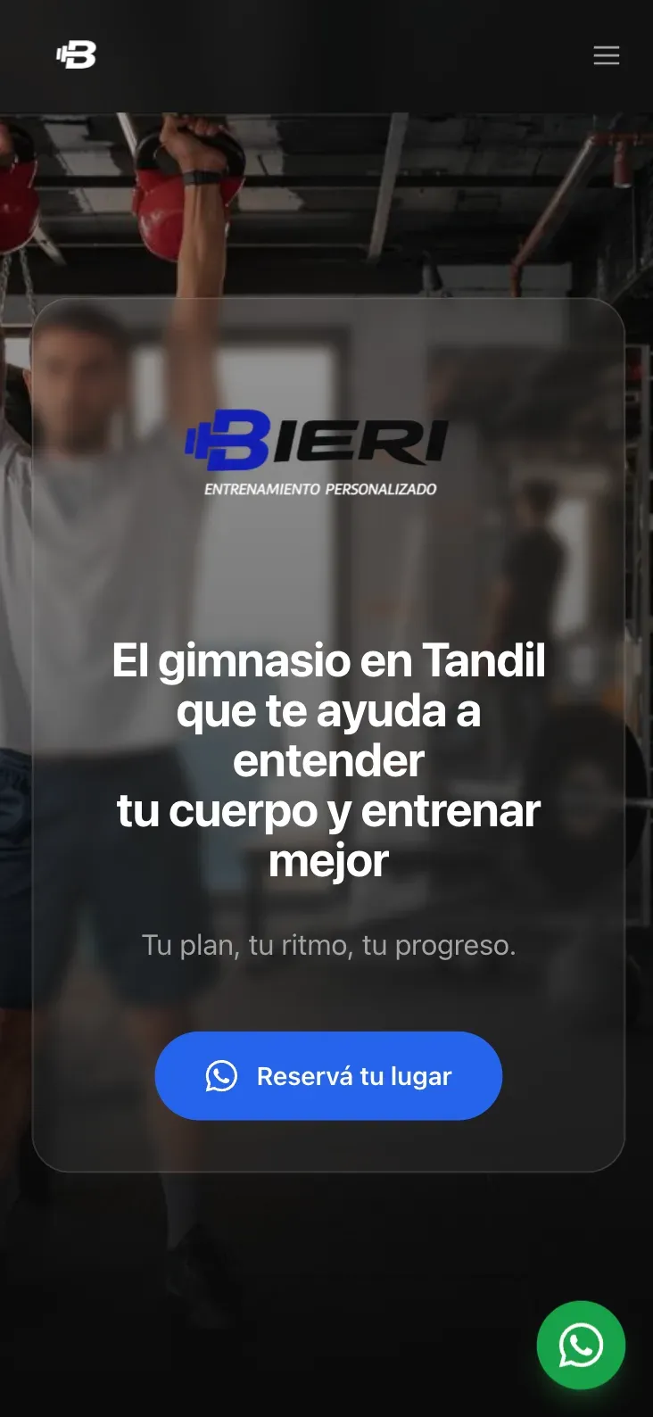 Sitio de Bieri Entrenamiento en móvil — vista 1