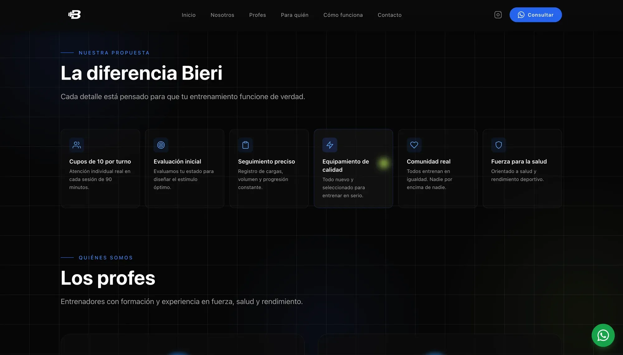 Sitio de Bieri Entrenamiento en escritorio — vista 2
