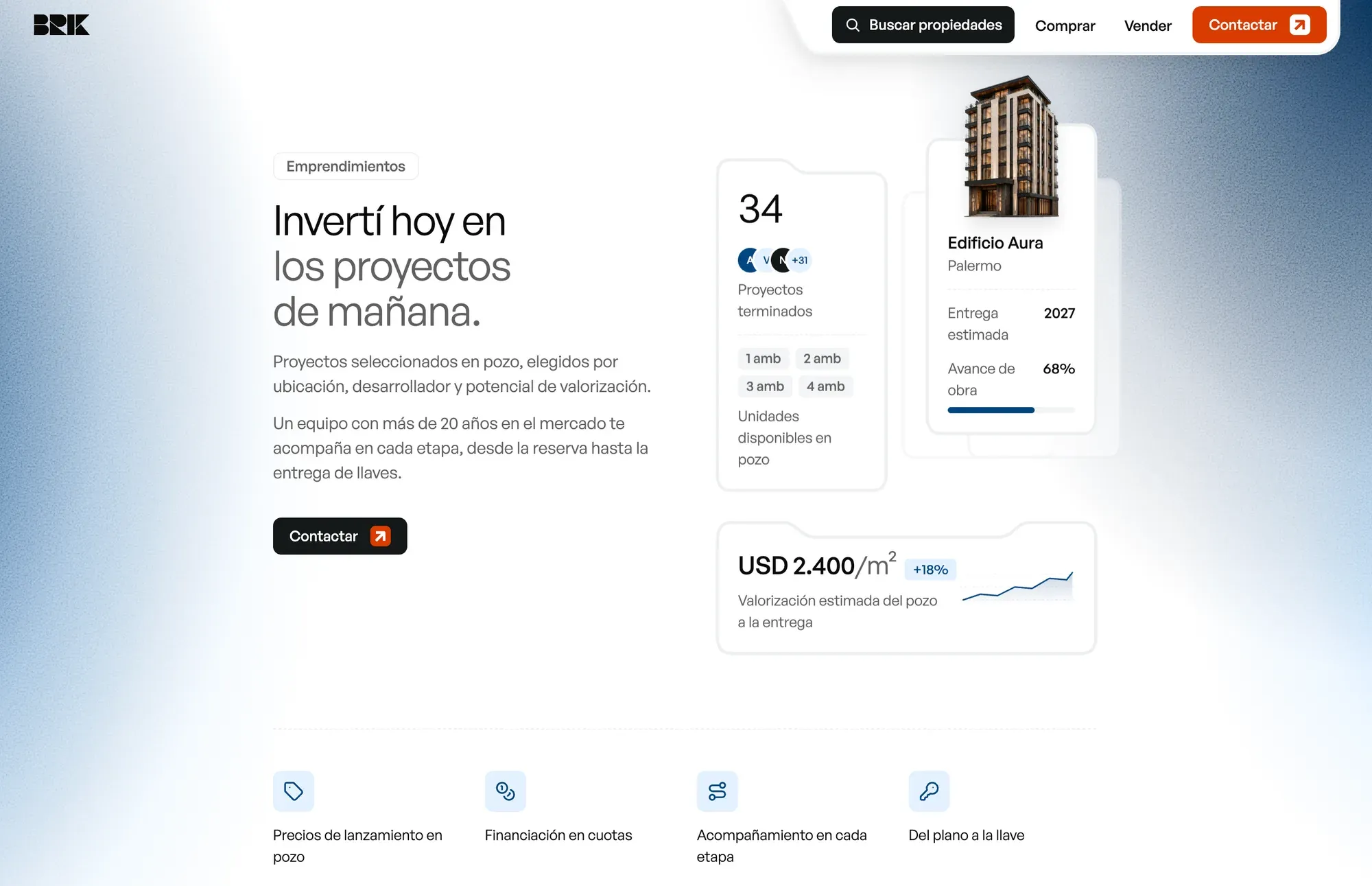 Sitio de BRIK en escritorio — vista 2