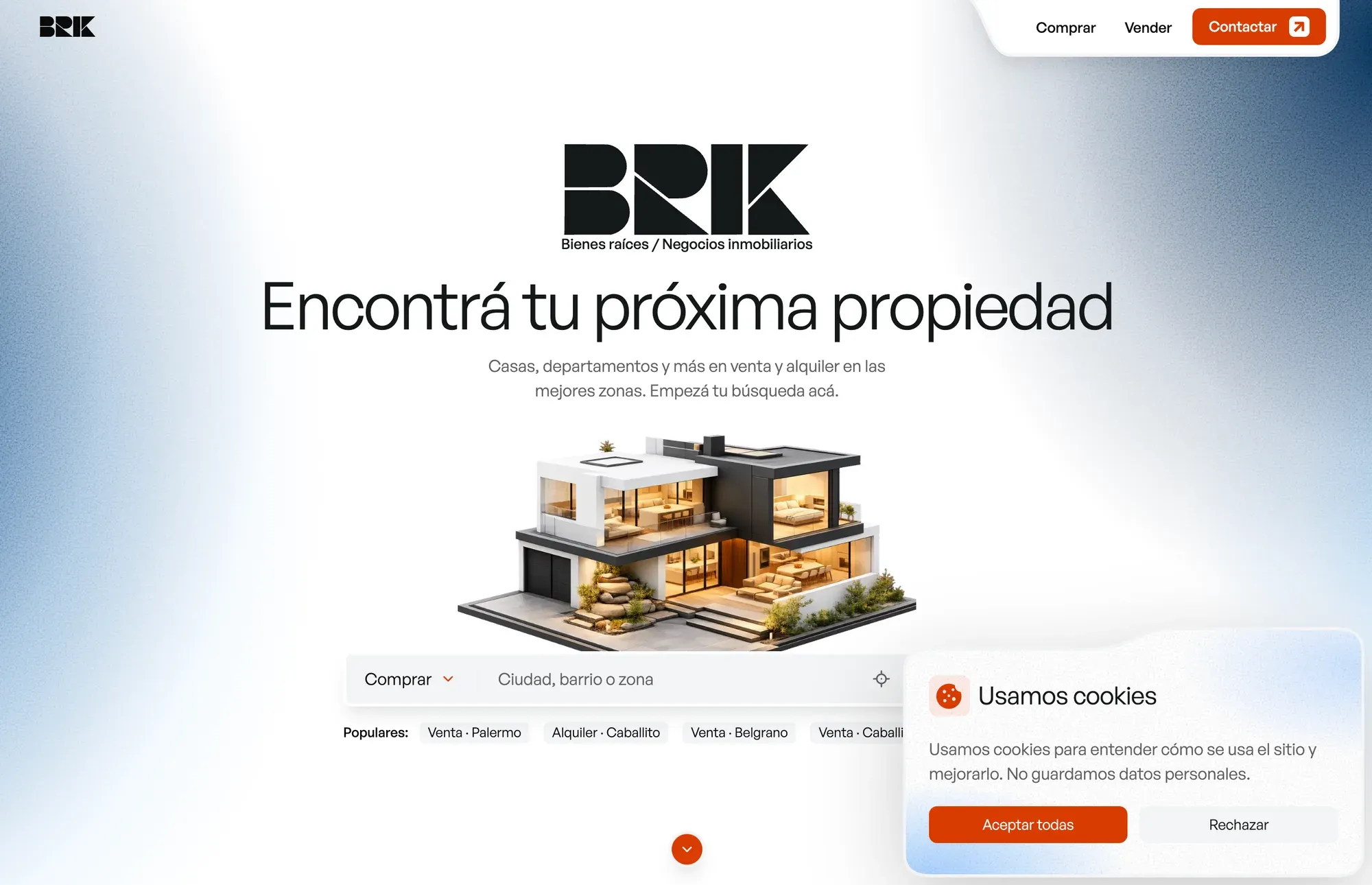 Sitio de BRIK en escritorio — vista 1