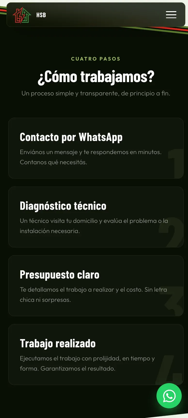 Sitio de Home Service Bahia en móvil — vista 3