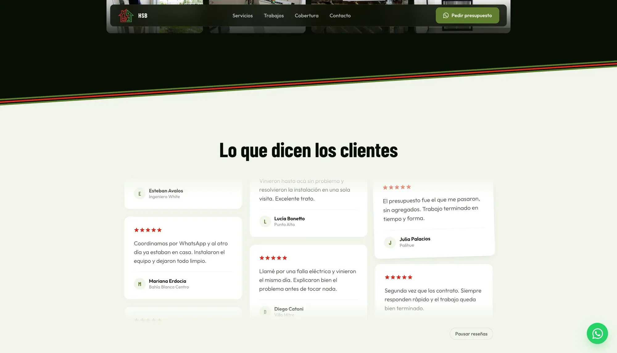Sitio de Home Service Bahia en escritorio — vista 3